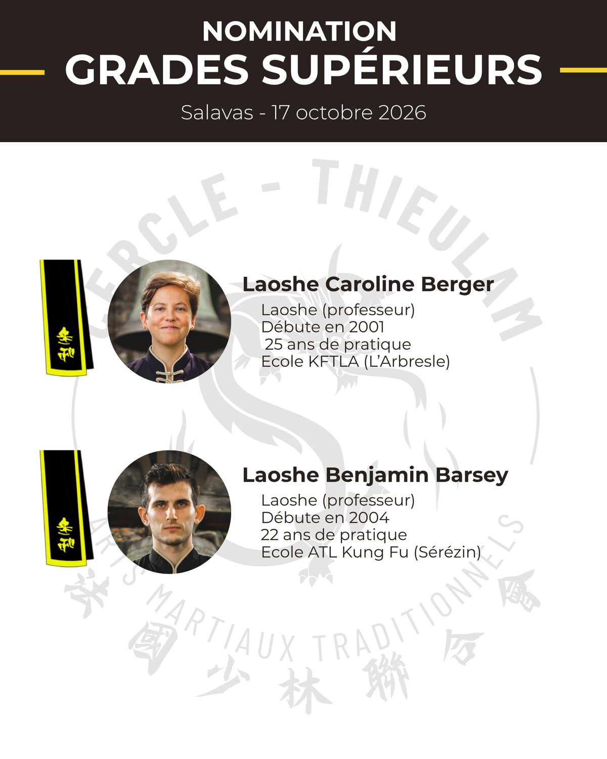 Nomination grades supérieurs — Laoshe C. Berger, B. Barsey
